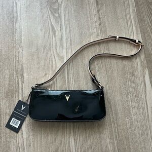 Vanessa Williams Patent Leather Baguette Bag NWT Shoulder Purse Black